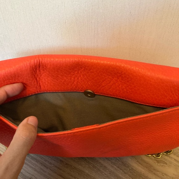 J. Crew coral leather clutch - Picture 6 of 12